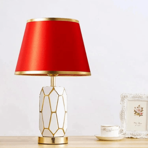 ROUGE Lampe pied céramique