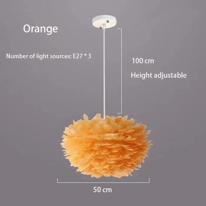 ORANGE 50 CM Suspension à plumes