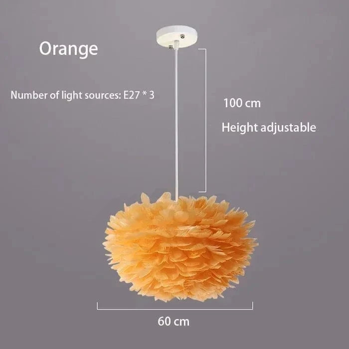 ORANGE 60 CM Suspension à plumes