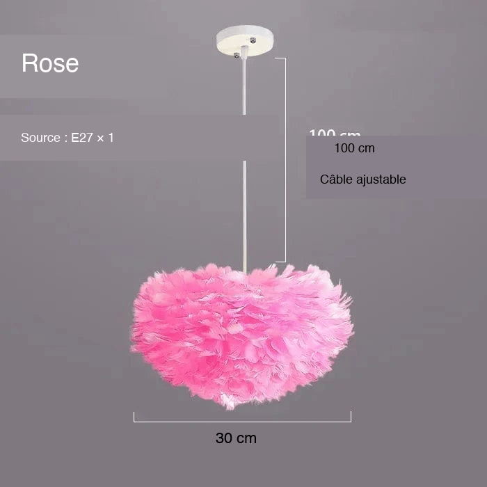 ROSE 30 CM Suspension à plumes