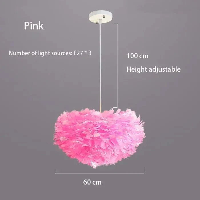 ROSE 60 CM Suspension à plumes