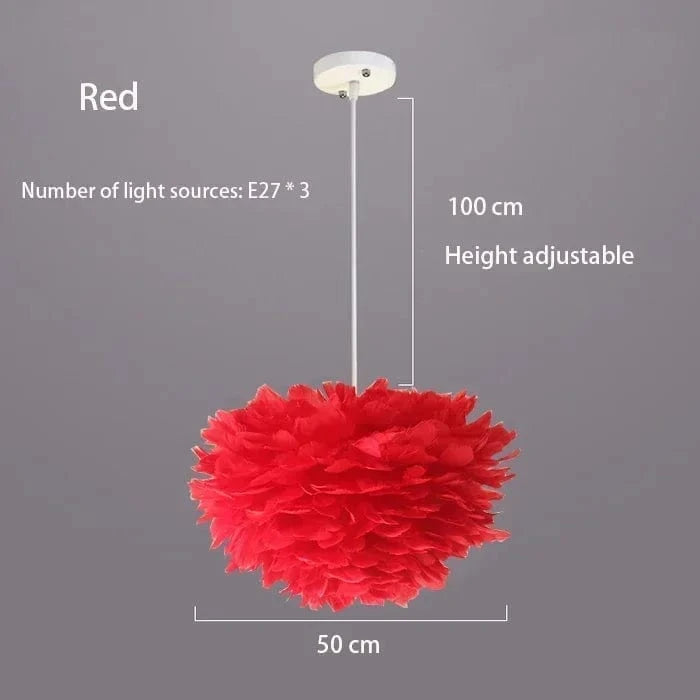 ROUGE 50 CM Suspension à plumes