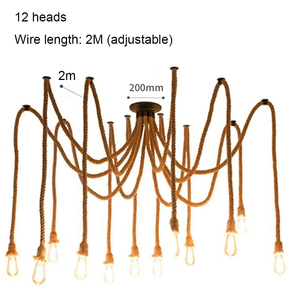 12 heads  2m Suspension araignée en corde