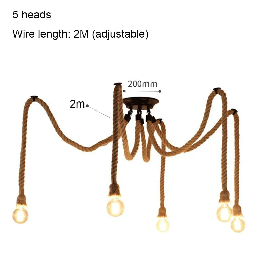 5 heads  2m Suspension araignée en corde