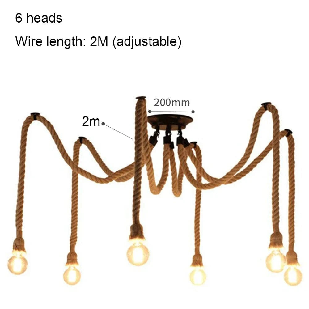 6 heads  2m Suspension araignée en corde
