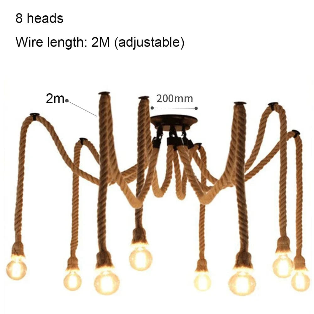 8 heads  2m Suspension araignée en corde