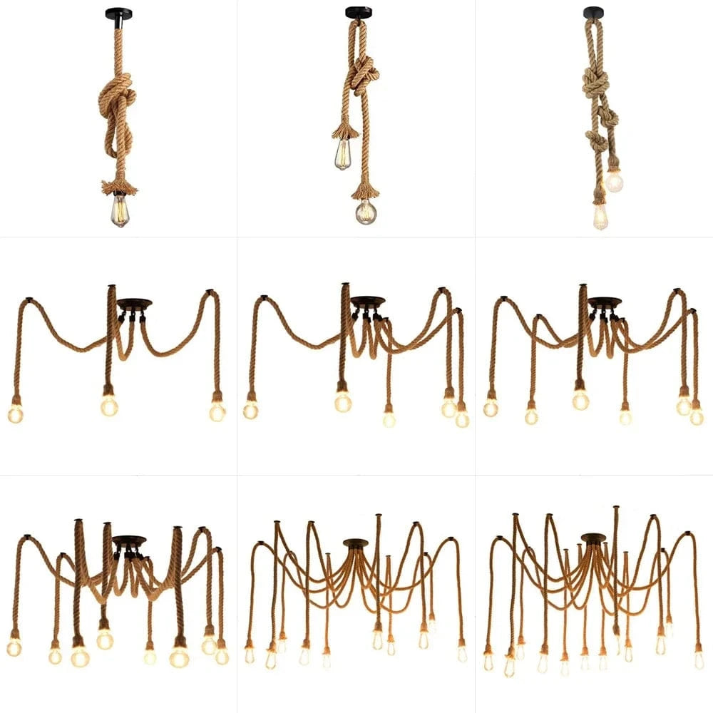 Suspension araignée en corde