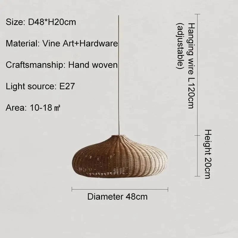 D48cm / Neutral light 4500K Suspension bali rotin