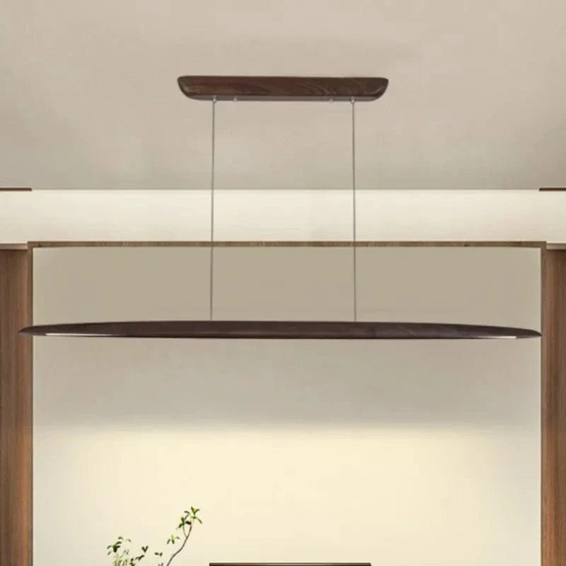 Walnut color / Long 100cm 19W / cold light 6000k Suspension barre led bois plate