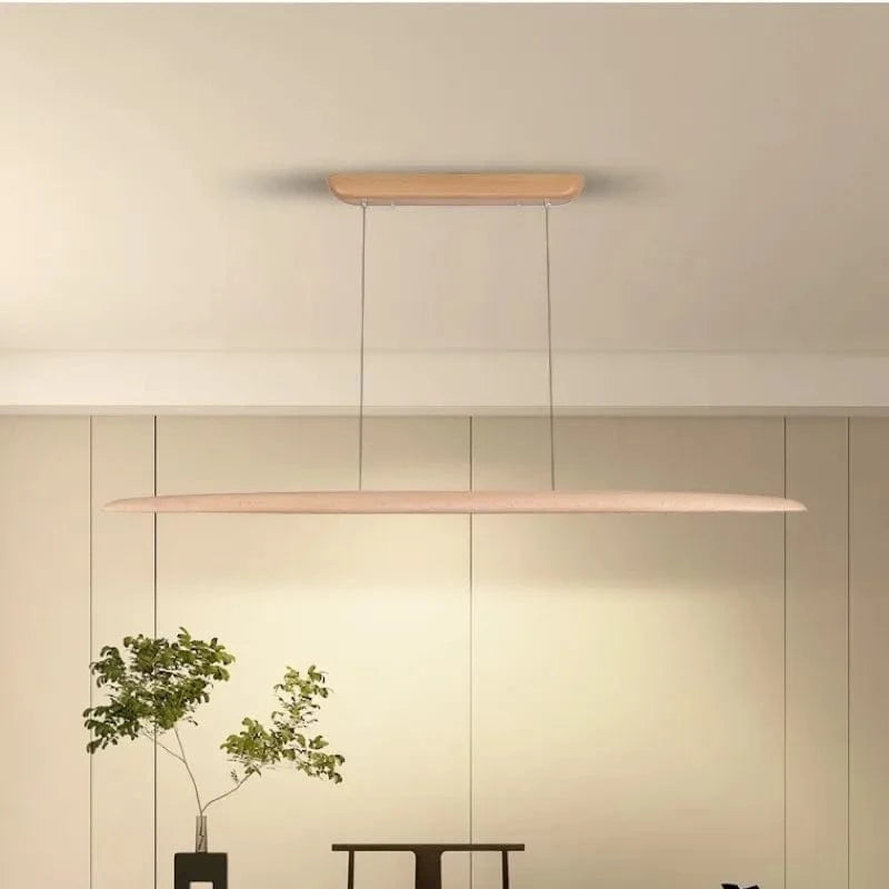 wood color / Long 220cm  41W / cold light 6000k Suspension barre led bois plate