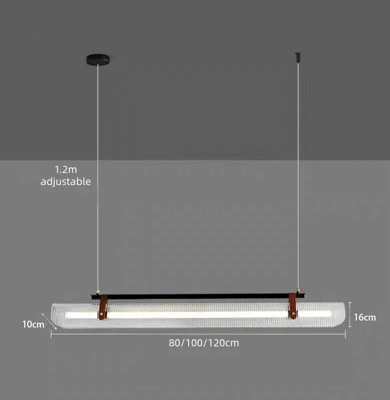 Black / 120cm / Remote dimming Suspension barre LED finition cuir