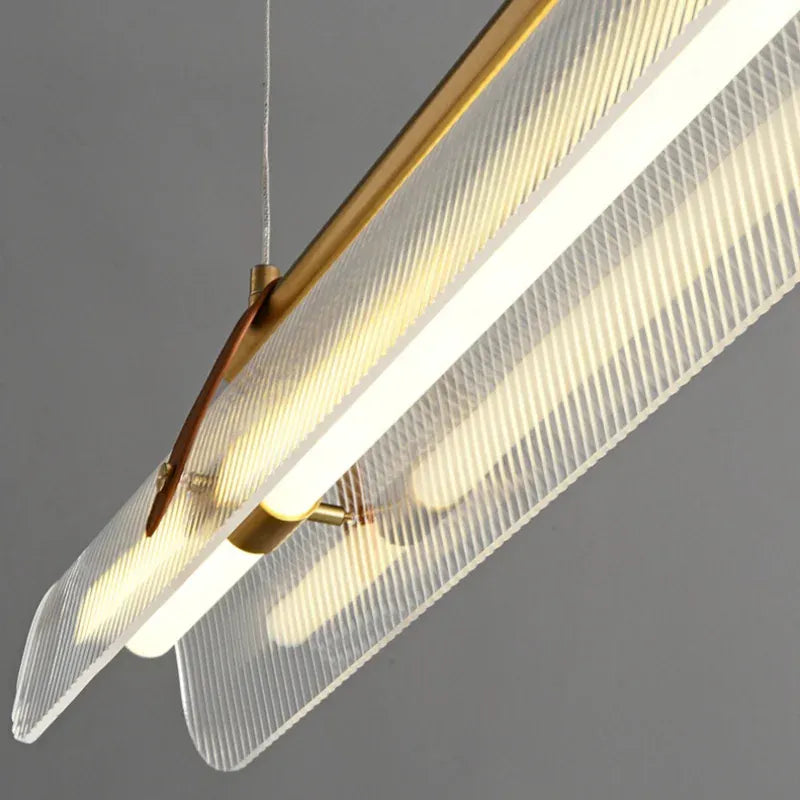 Suspension barre LED finition cuir