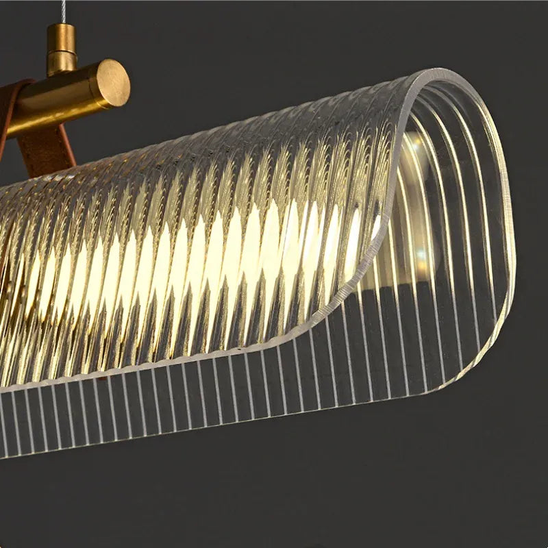 Suspension barre LED finition cuir