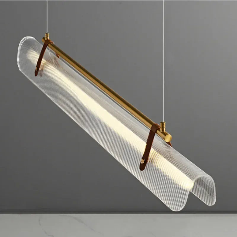 Suspension barre LED finition cuir