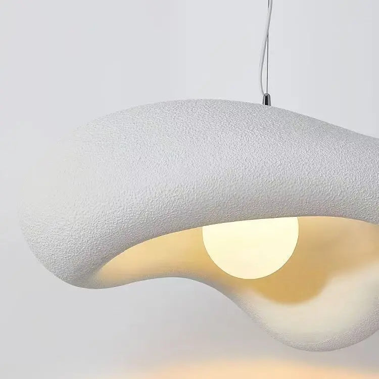 Suspension blanche design japandi