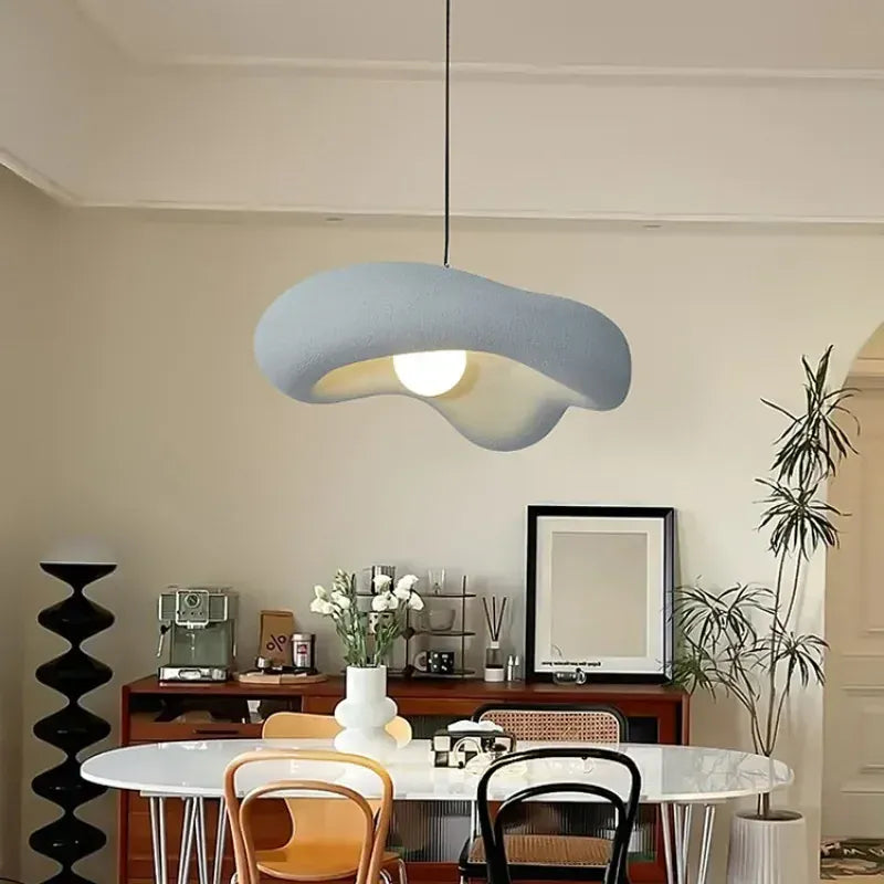 Suspension blanche design japandi