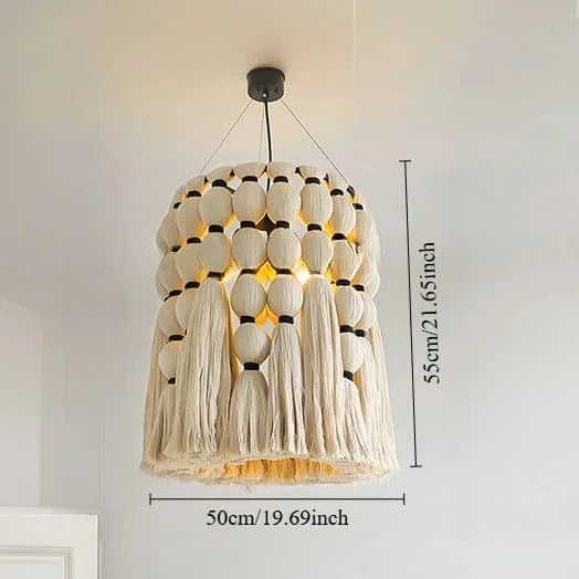 D50CM / warm light Suspension bohème en laine