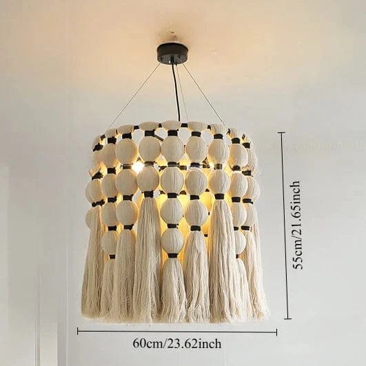 D60CM / 3-color light Suspension bohème en laine