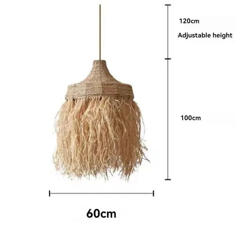 D60cm / 3-color light Suspension bohème en paille tressée
