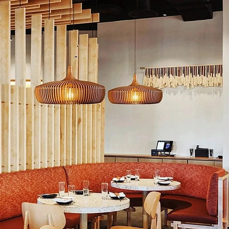 Suspension bois moderne