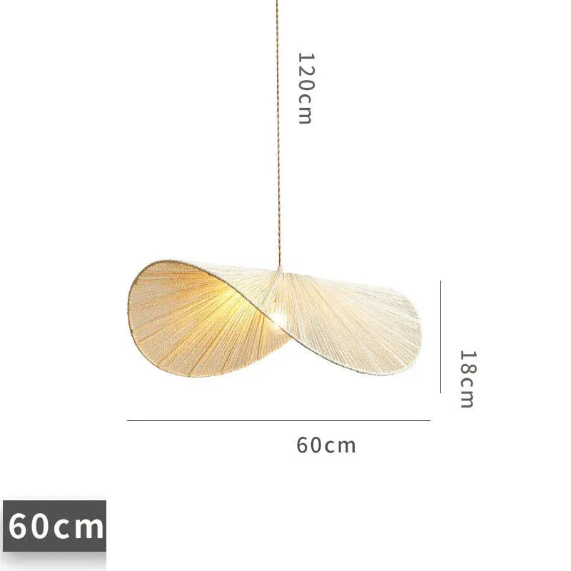 BEIGE 60 CM Suspension bois tressé naturel