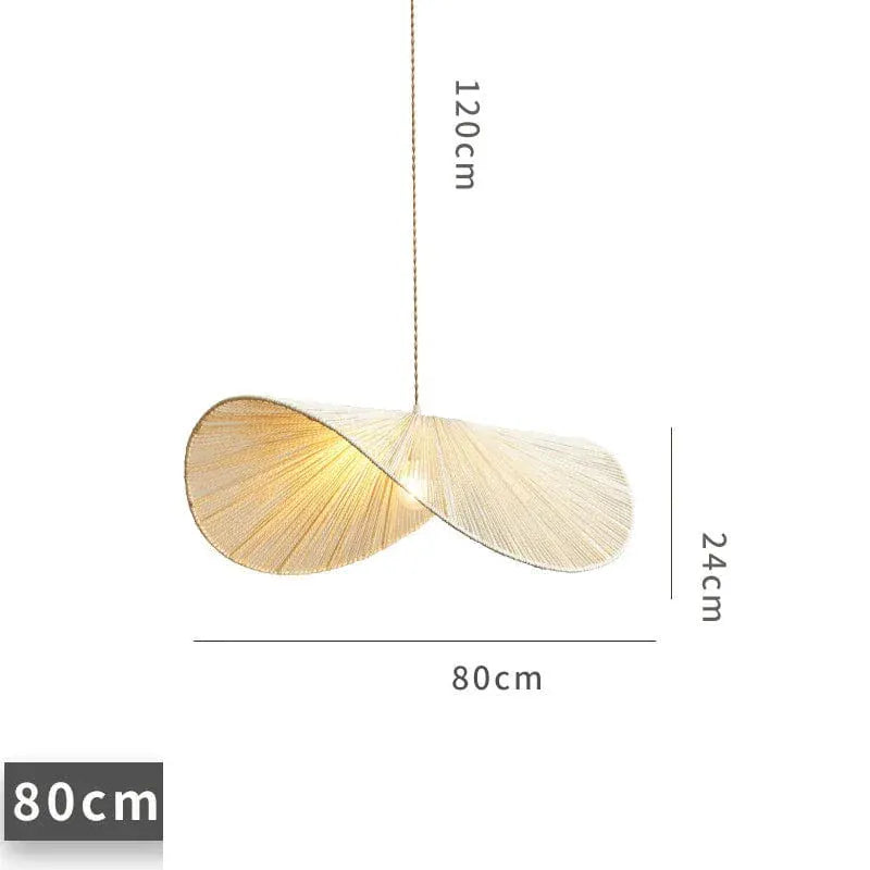 BEIGE 80 CM Suspension bois tressé naturel