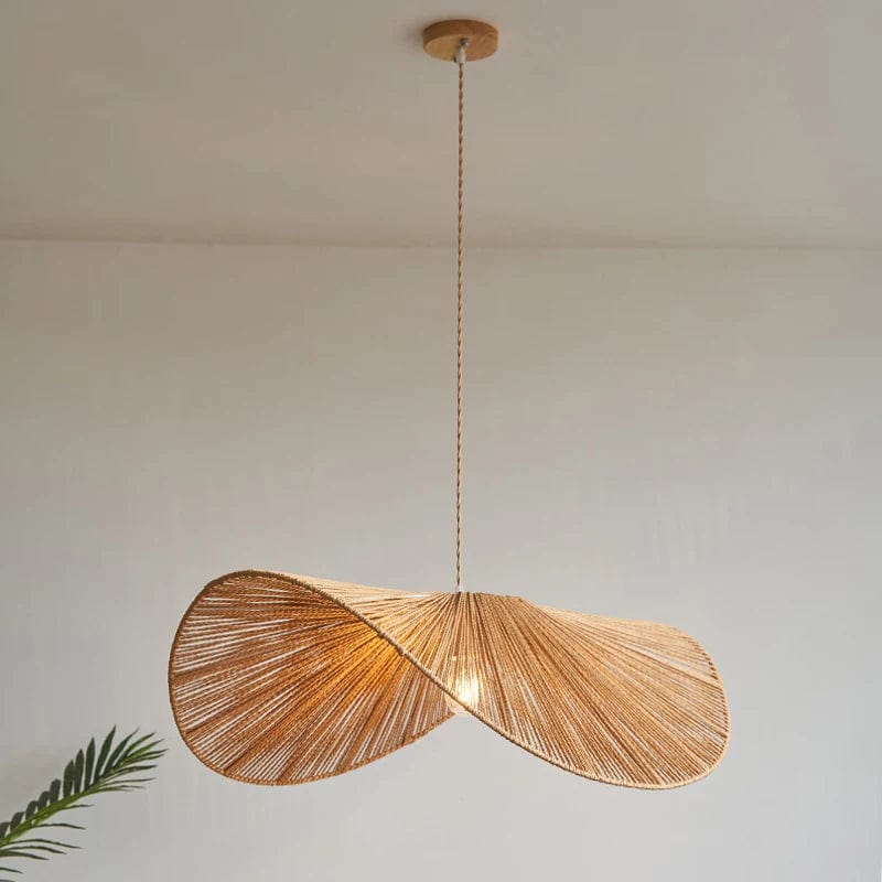 Suspension bois tressé naturel