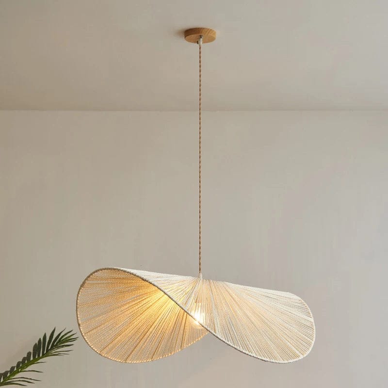 Suspension bois tressé naturel