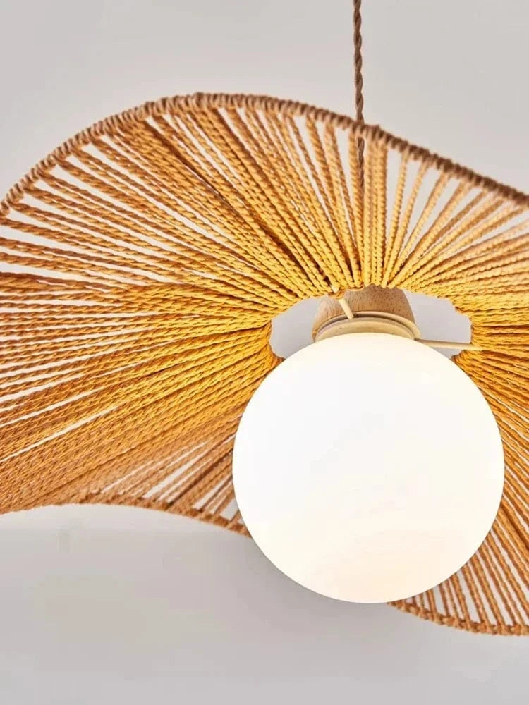 Suspension boule abat-jour chanvre