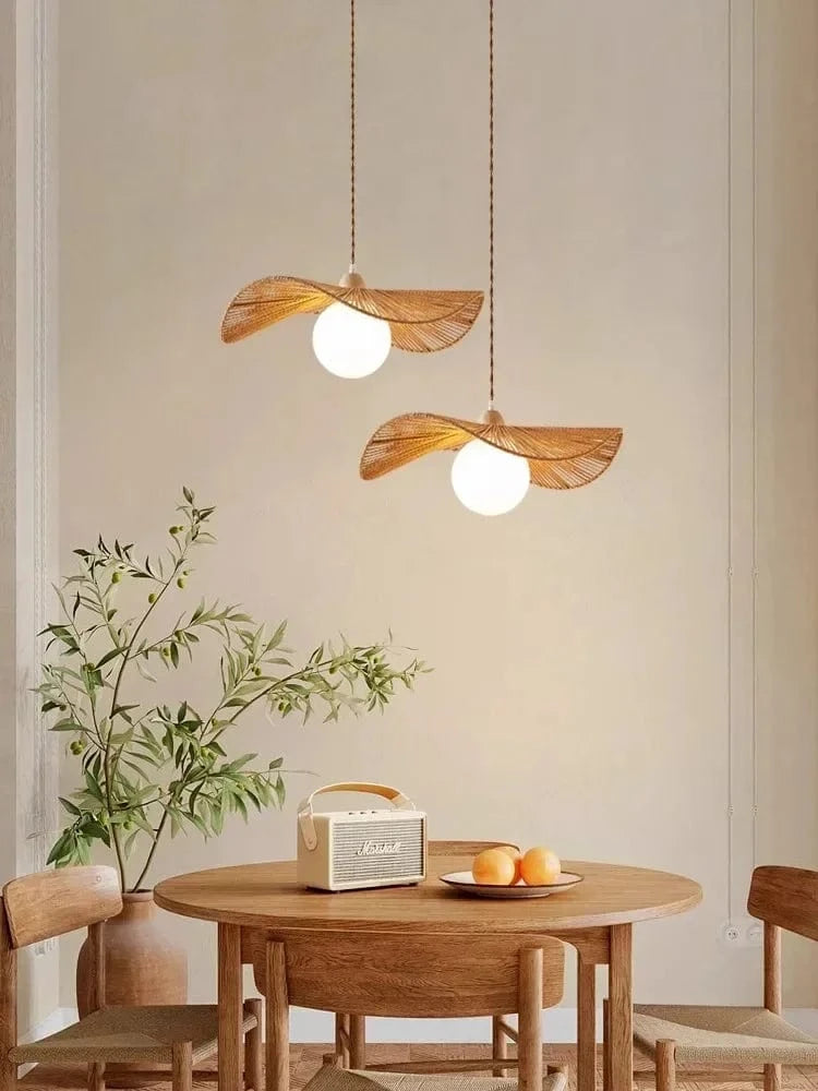 Suspension boule abat-jour chanvre