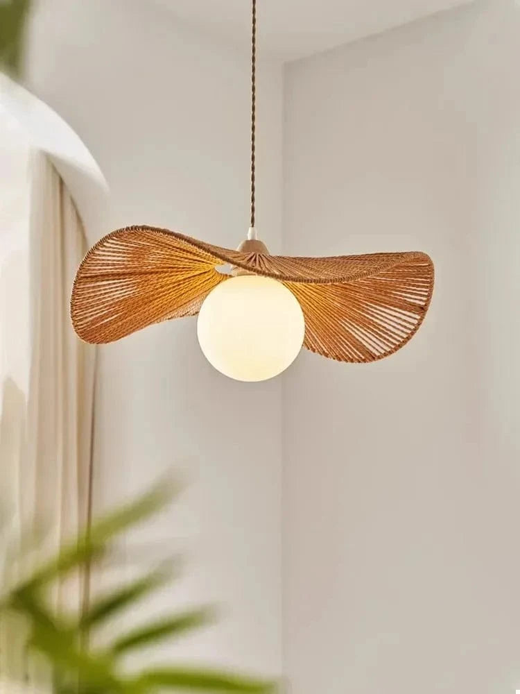 Suspension boule abat-jour chanvre