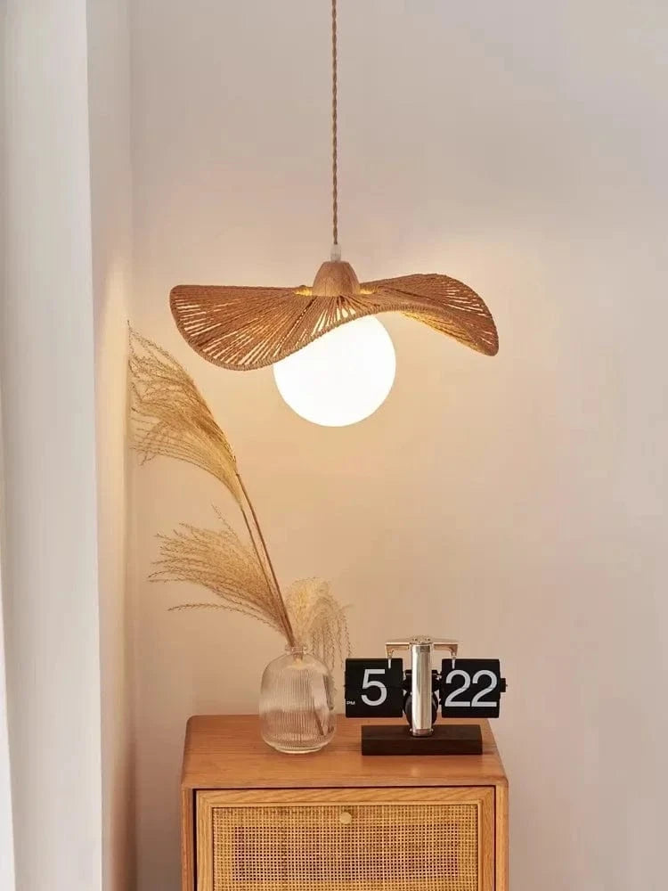 Suspension boule abat-jour chanvre