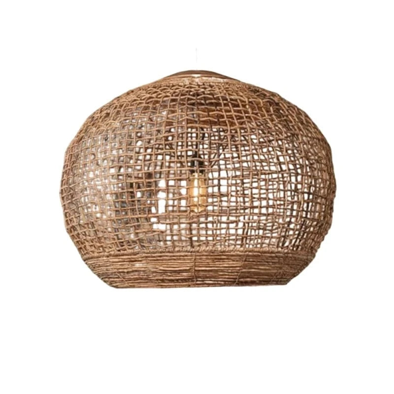 Suspension boule en rotin