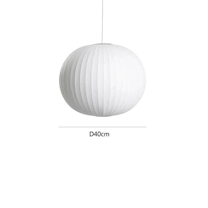 D40cm / neutral light Suspension Boule en tissu blanc