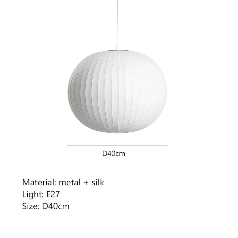 D40cm / neutral light Suspension Boule en tissu blanc