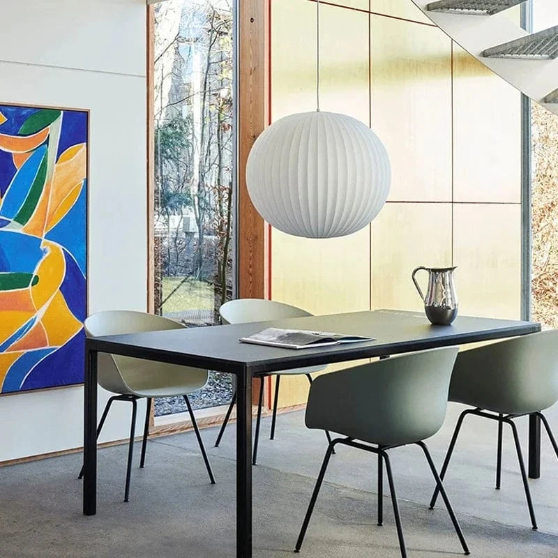 Suspension Boule en tissu blanc