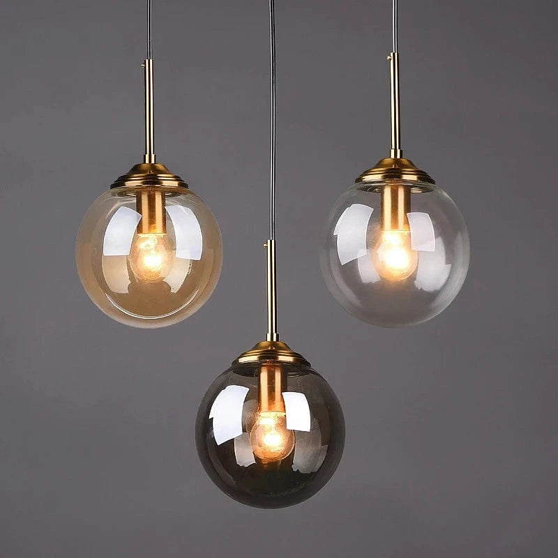 Suspension boule verre design