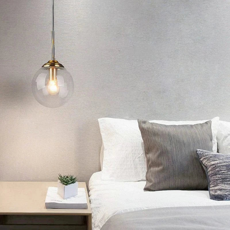 Suspension boule verre design