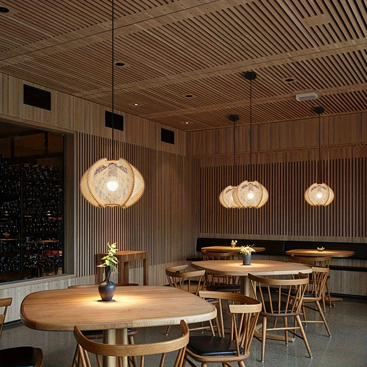 Suspension deco bois