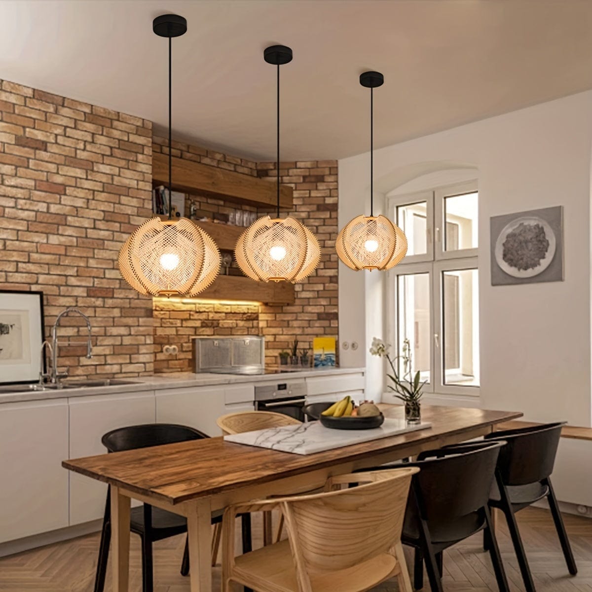 Suspension deco bois