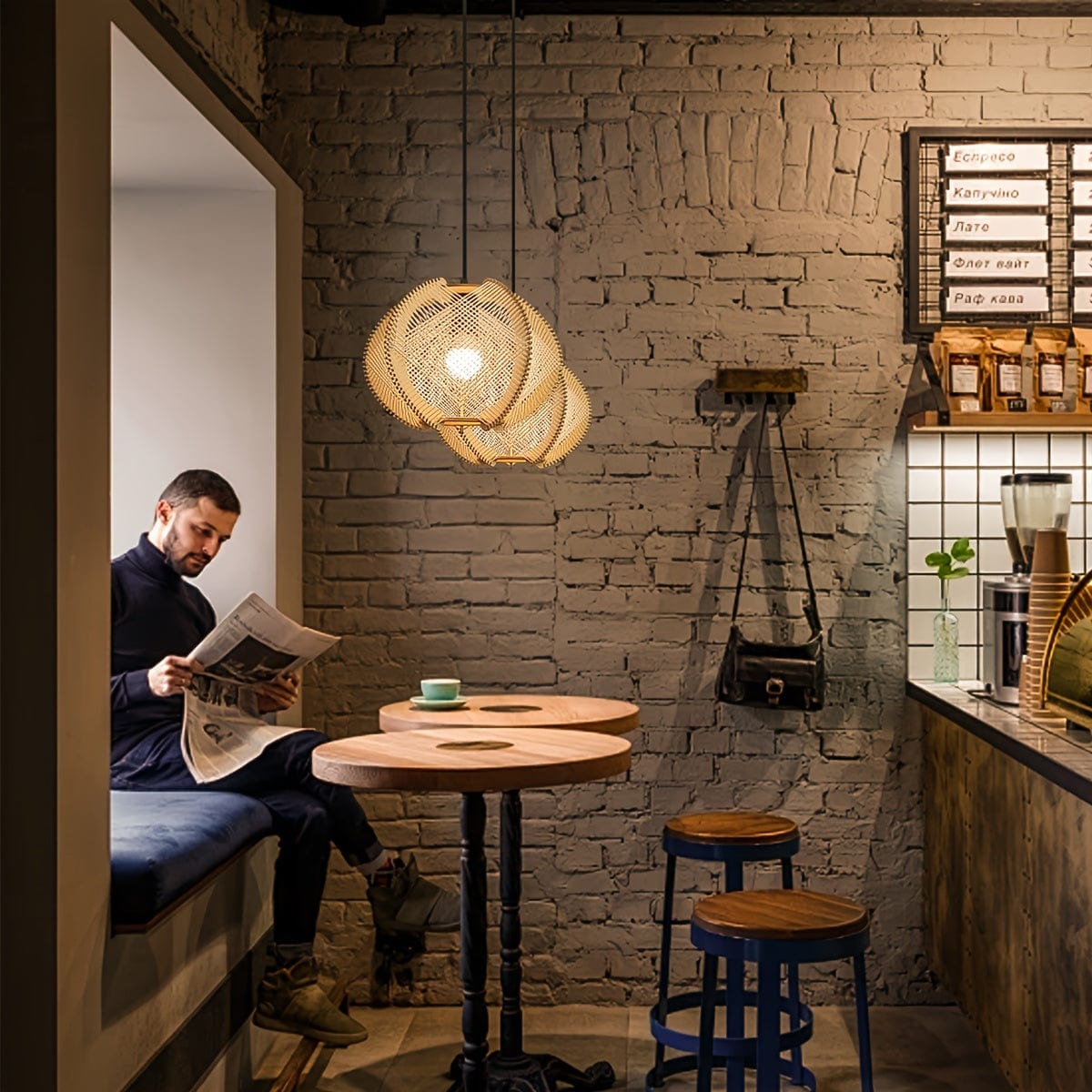 Suspension deco bois