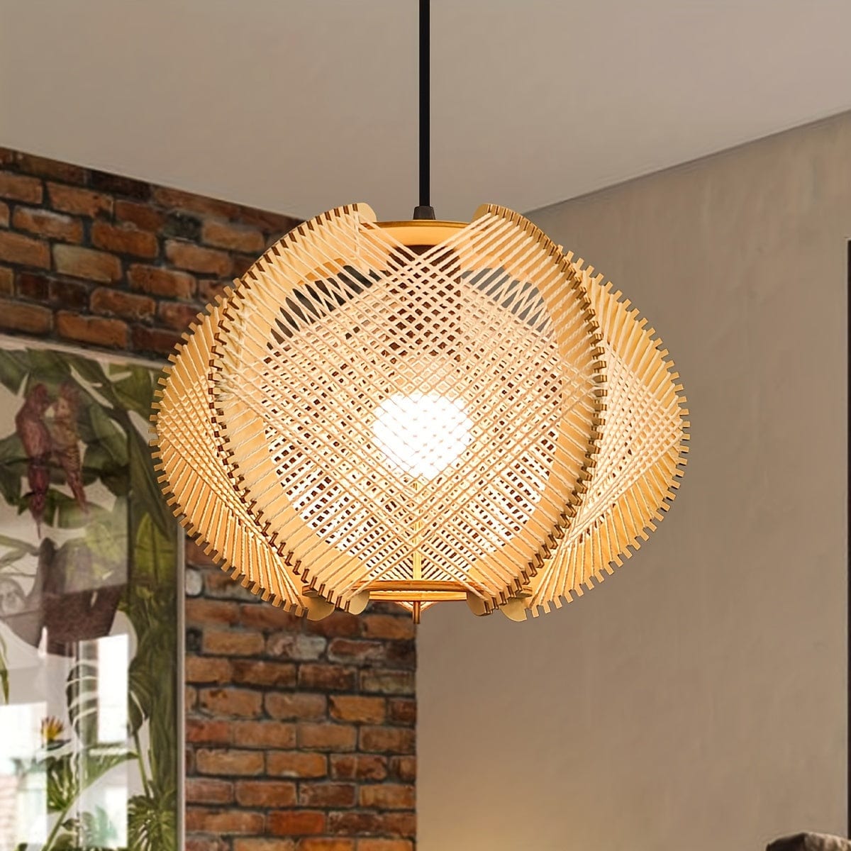 Suspension deco bois