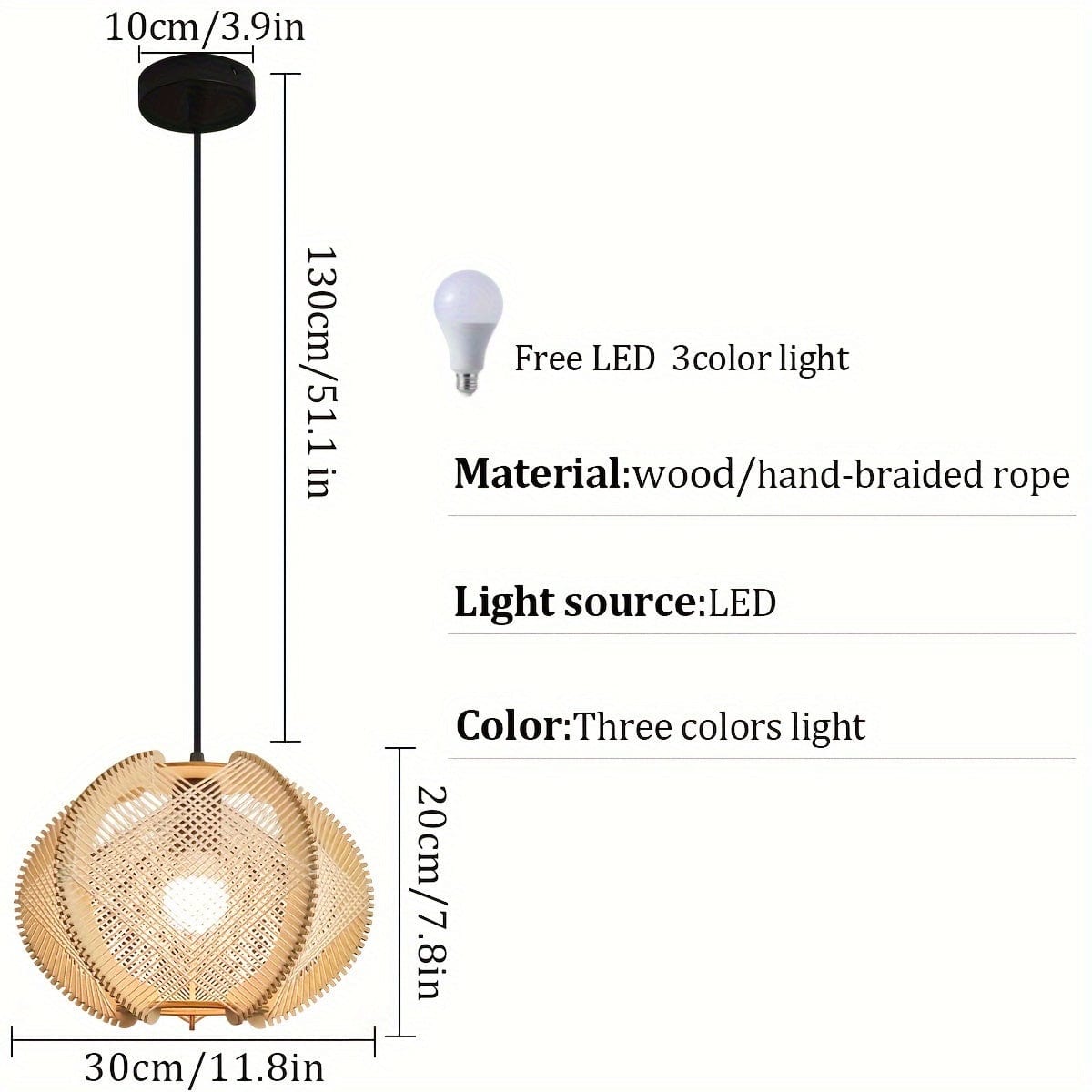 Suspension deco bois