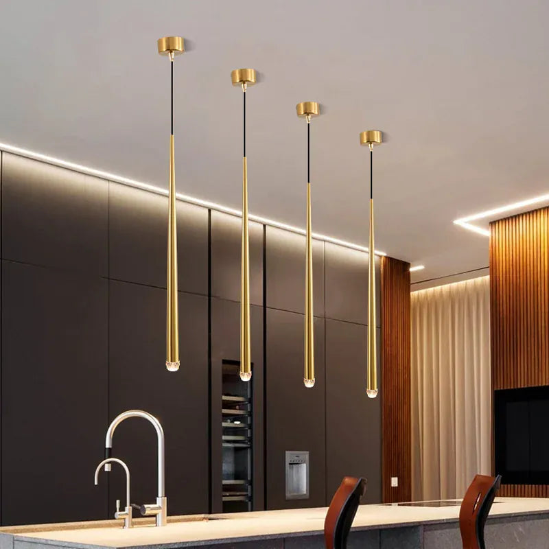 Suspension design moderne LED cône allongé
