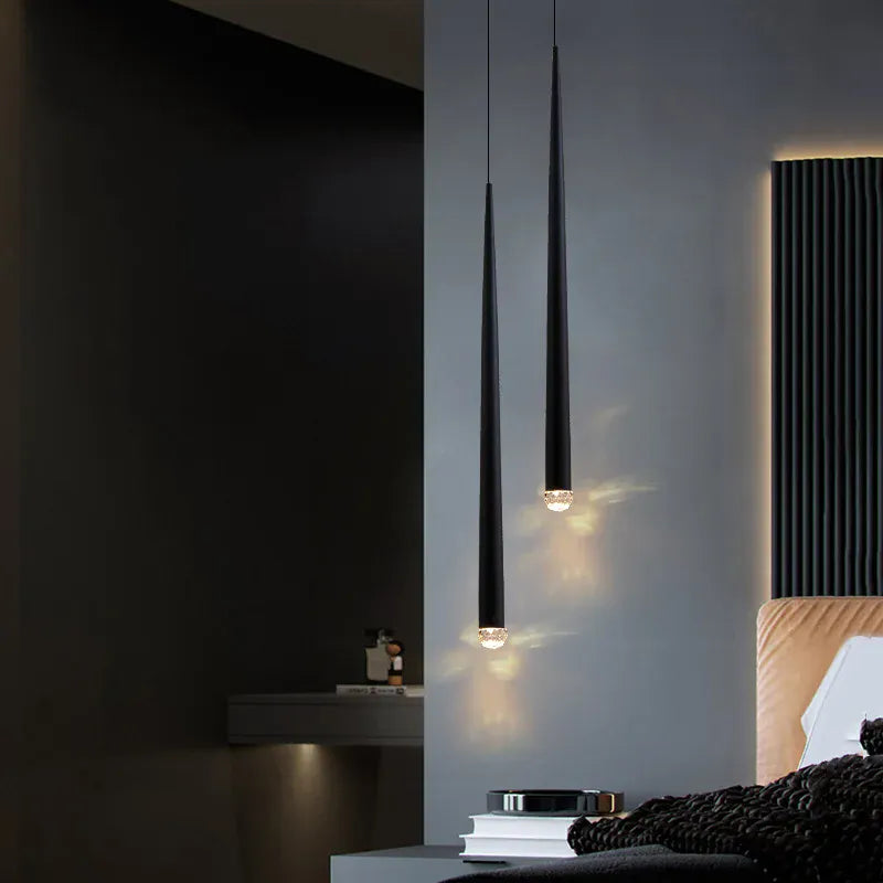 Suspension design moderne LED cône allongé