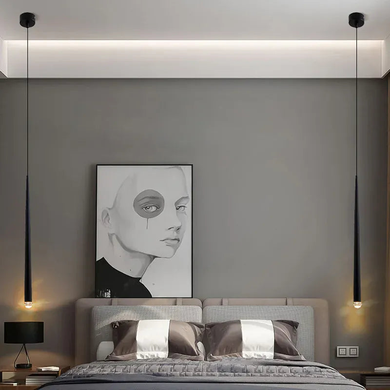 Suspension design moderne LED cône allongé