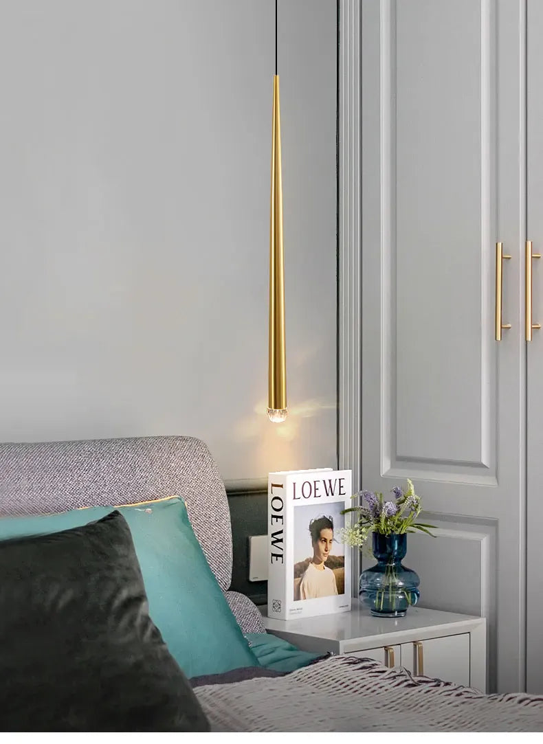 Suspension design moderne LED cône allongé