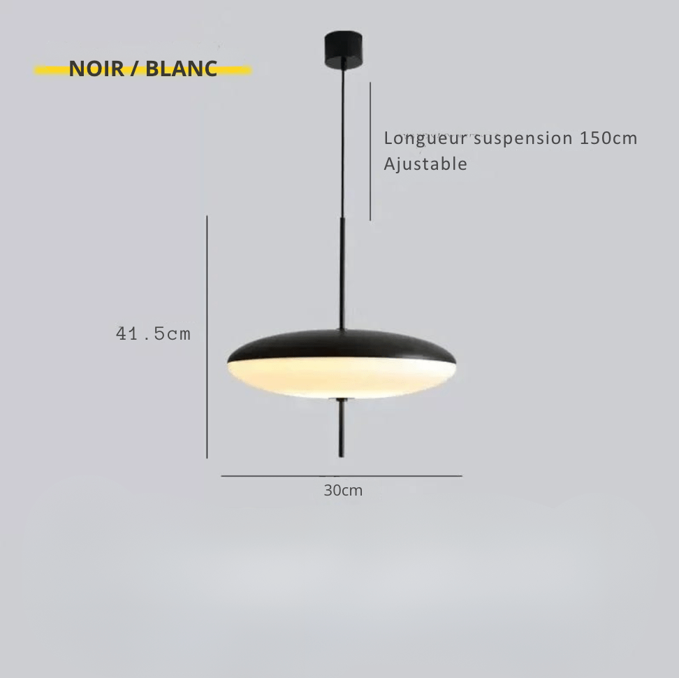 NOIR / BLANC 30 CM Suspension disque flottant