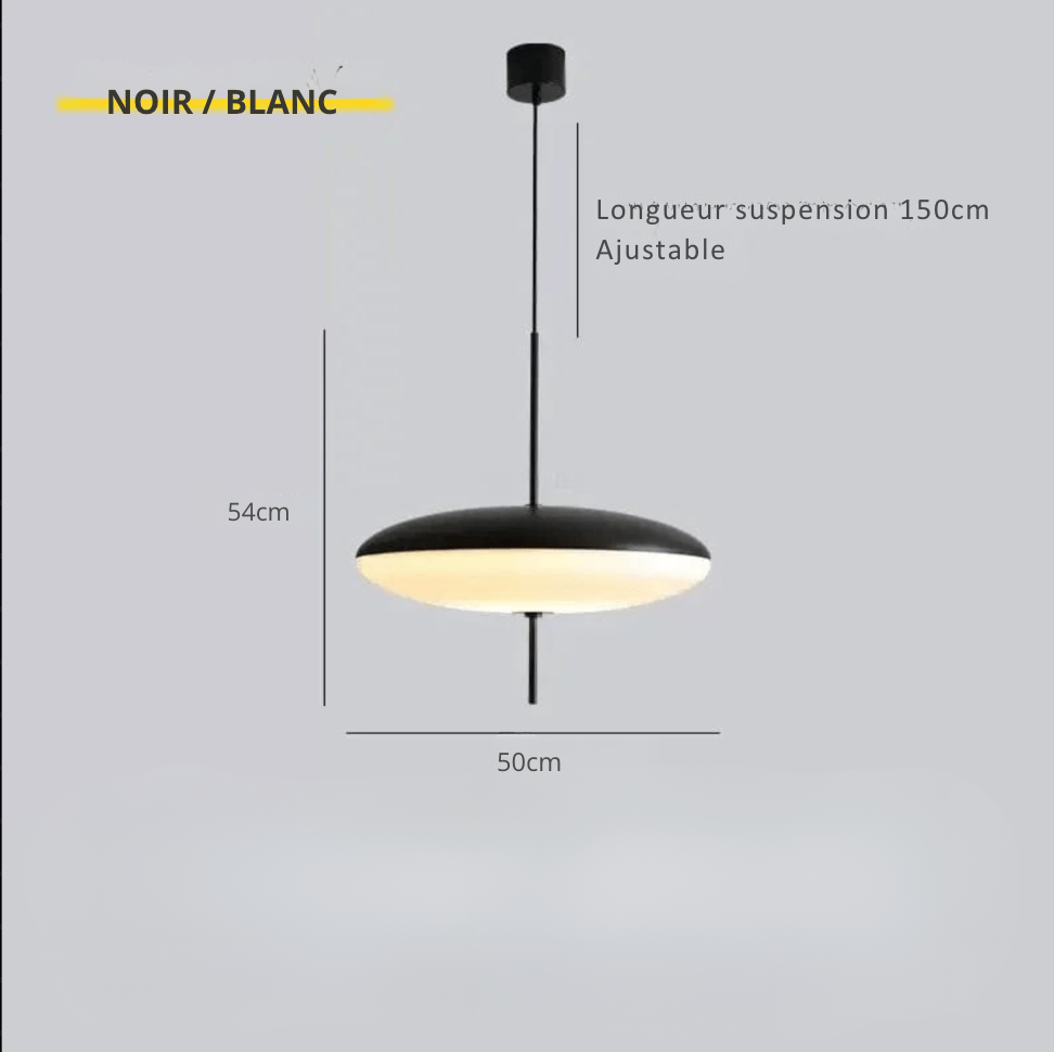 NOIR / BLANC 50 CM Suspension disque flottant