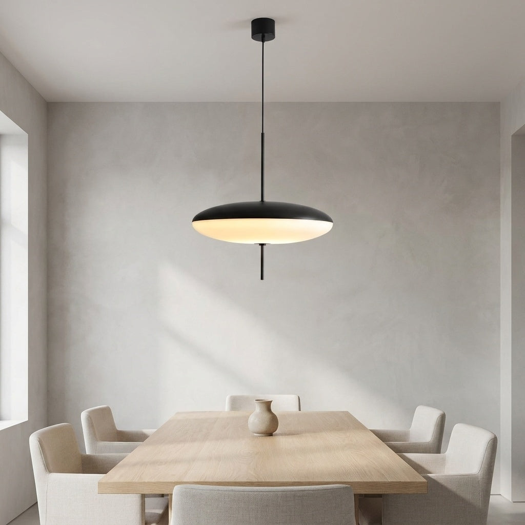 Suspension disque flottant NOIR / BLANC 30 CM